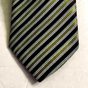 Classic Paul Smith London men’s designer silk necktie diagonal strip 62” EUC
